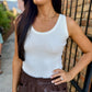 Reece Ribbed Sweater Bodysuit- White