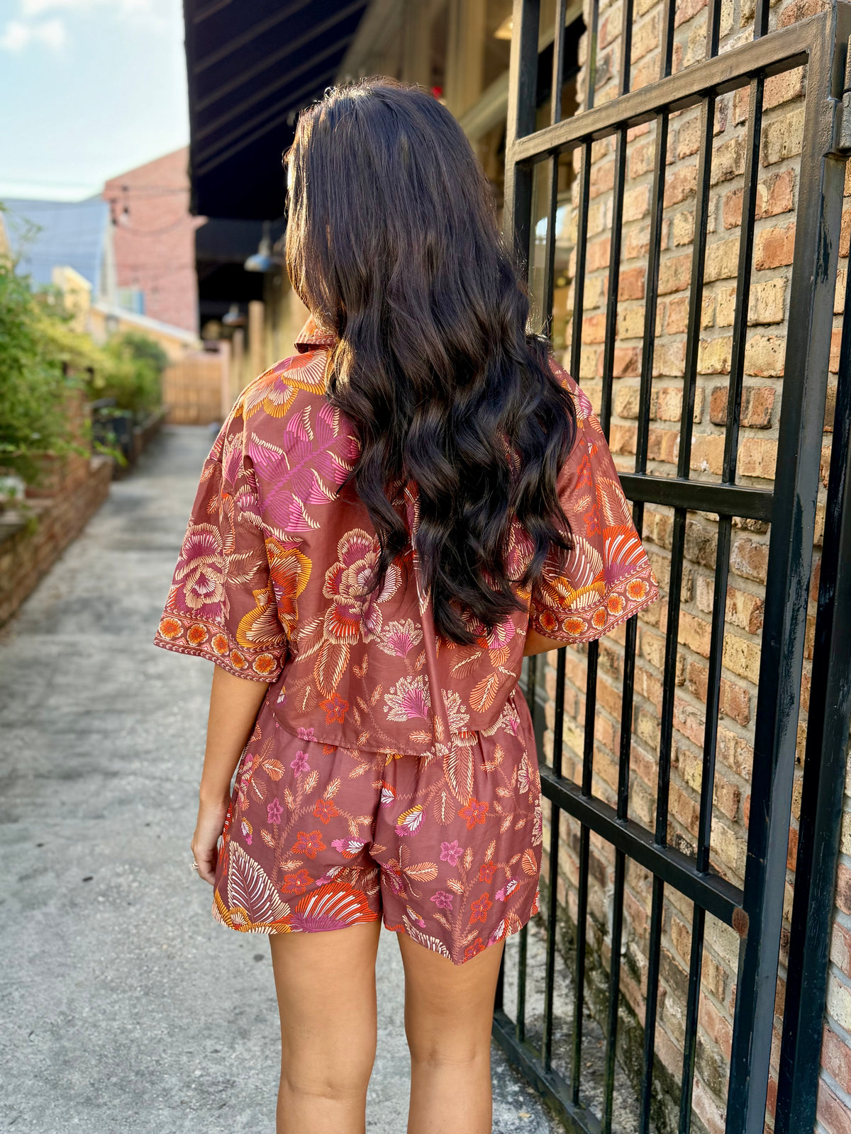 Izzy Botanical Skort- Terra Cotta