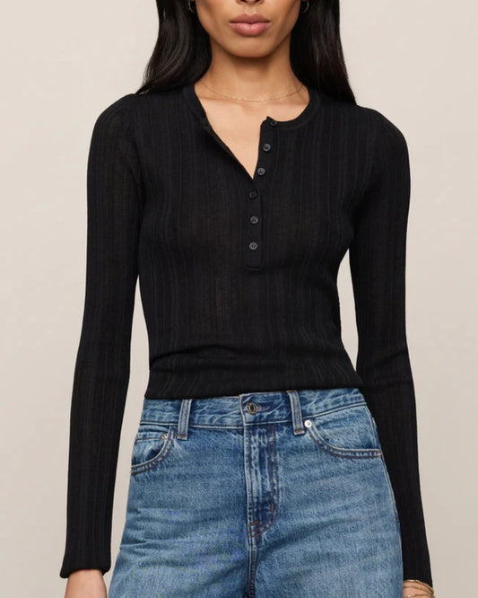Z Supply Rowena Fine Knit Sweater- Black
