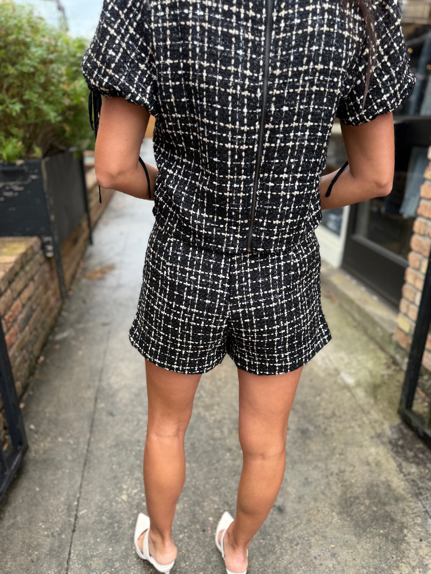 Cassandra Top- Black Tweed