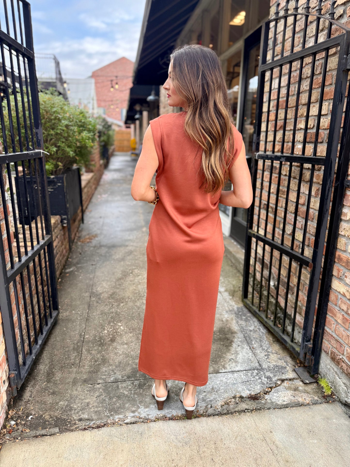 Katina Cap Sleeve Maxi- Clay