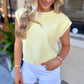 Dom Textured Knit Top- Lemon