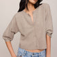Z Supply Valor Short Sleeve Cardigan- Natural Heather
