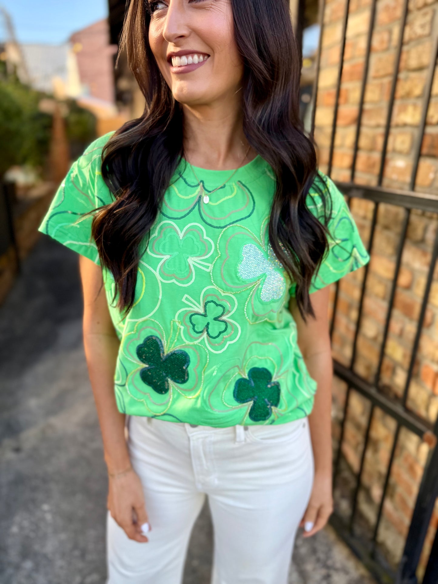 Queen Groovy Shamrock Tee