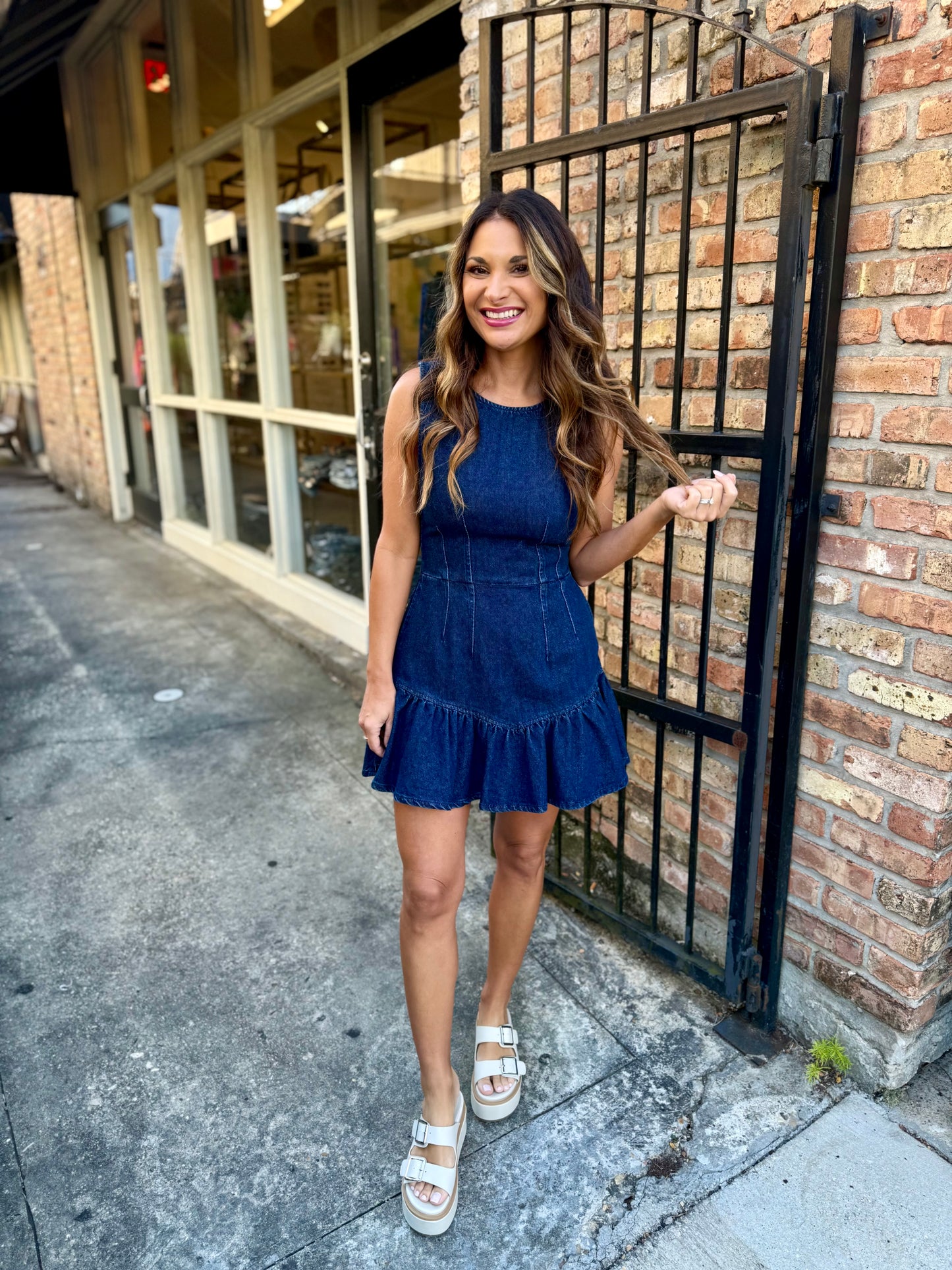 Laurel Denim Ruffle Dress