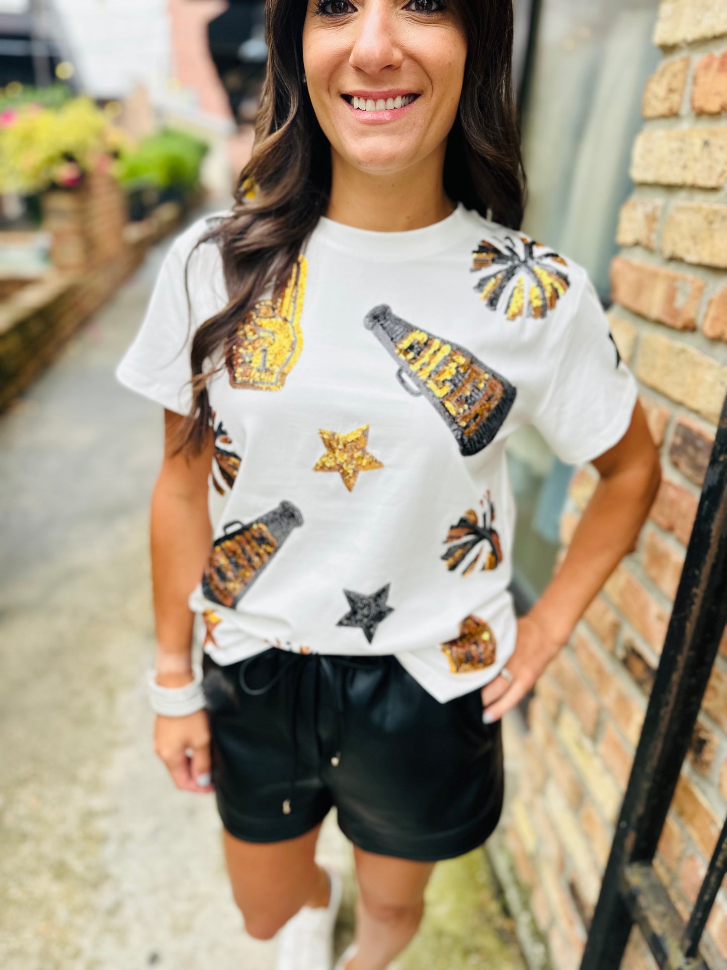 Cheer Top- Black/Gold