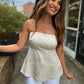 Barbara Strapless Top- Beige