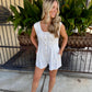 Landon Scoop Neck Romper- Ivory