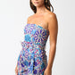 Azul Floral Romper- Cream Purple