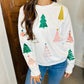 Tree Embroidery Sweatshirt- White