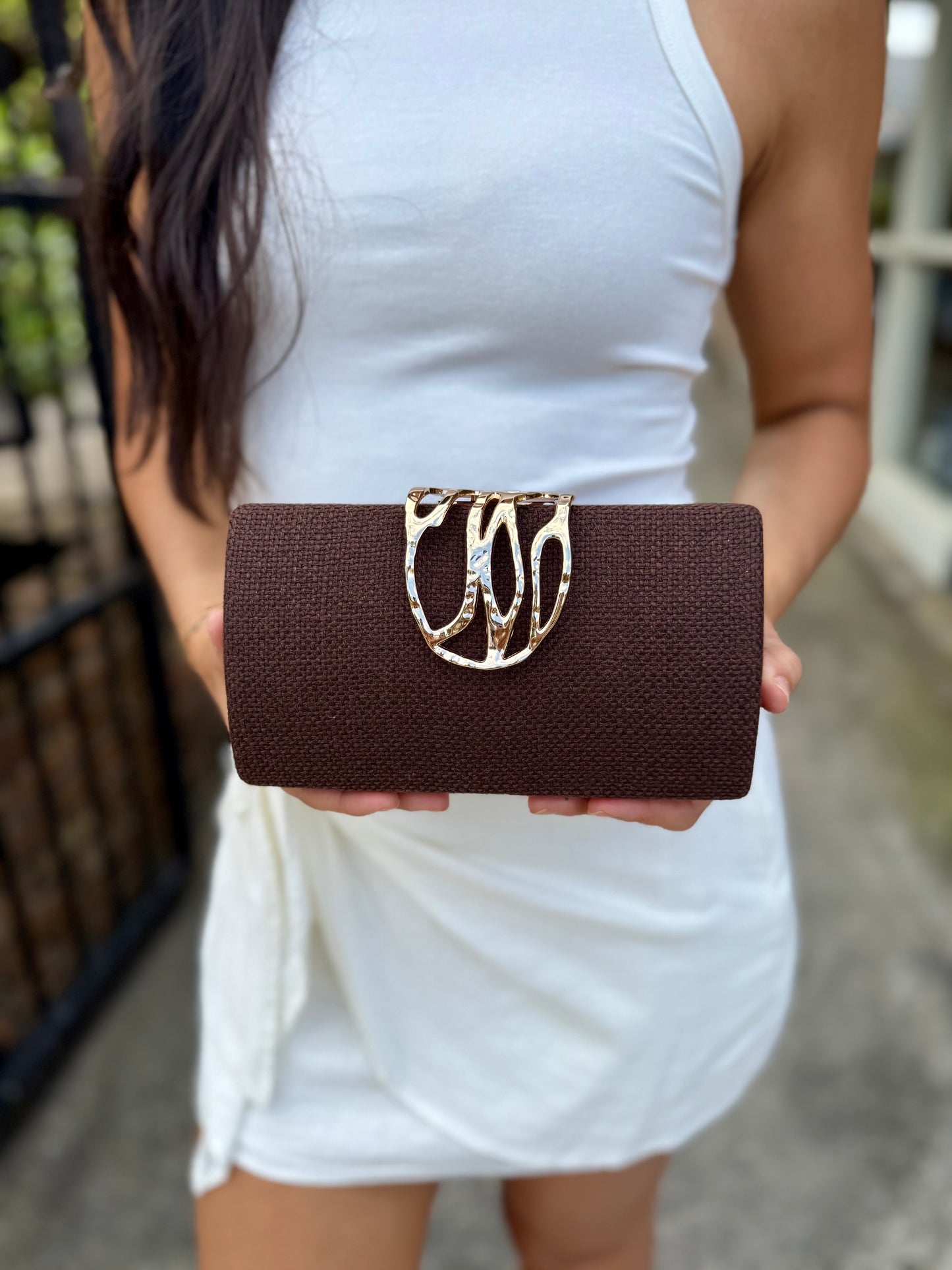 Gaia Clutch- Brown