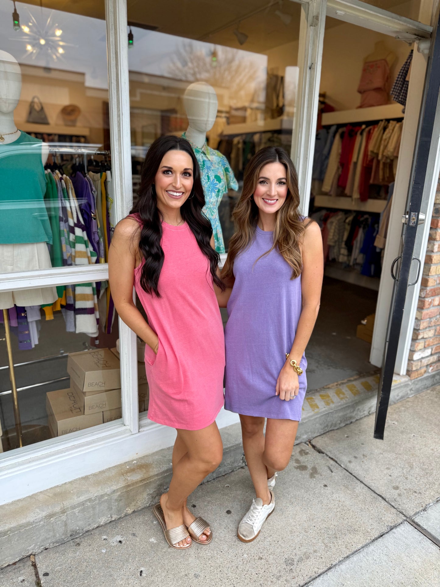 Peter Sleeveless Pocket Dress- Taffy Pink