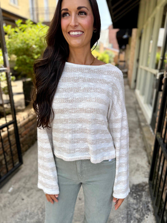 Billie Stripe Brushed Crewneck Top