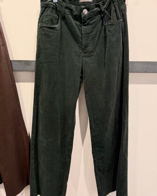 Meg (Evergreen Corduroy) HR Wide Leg Pant