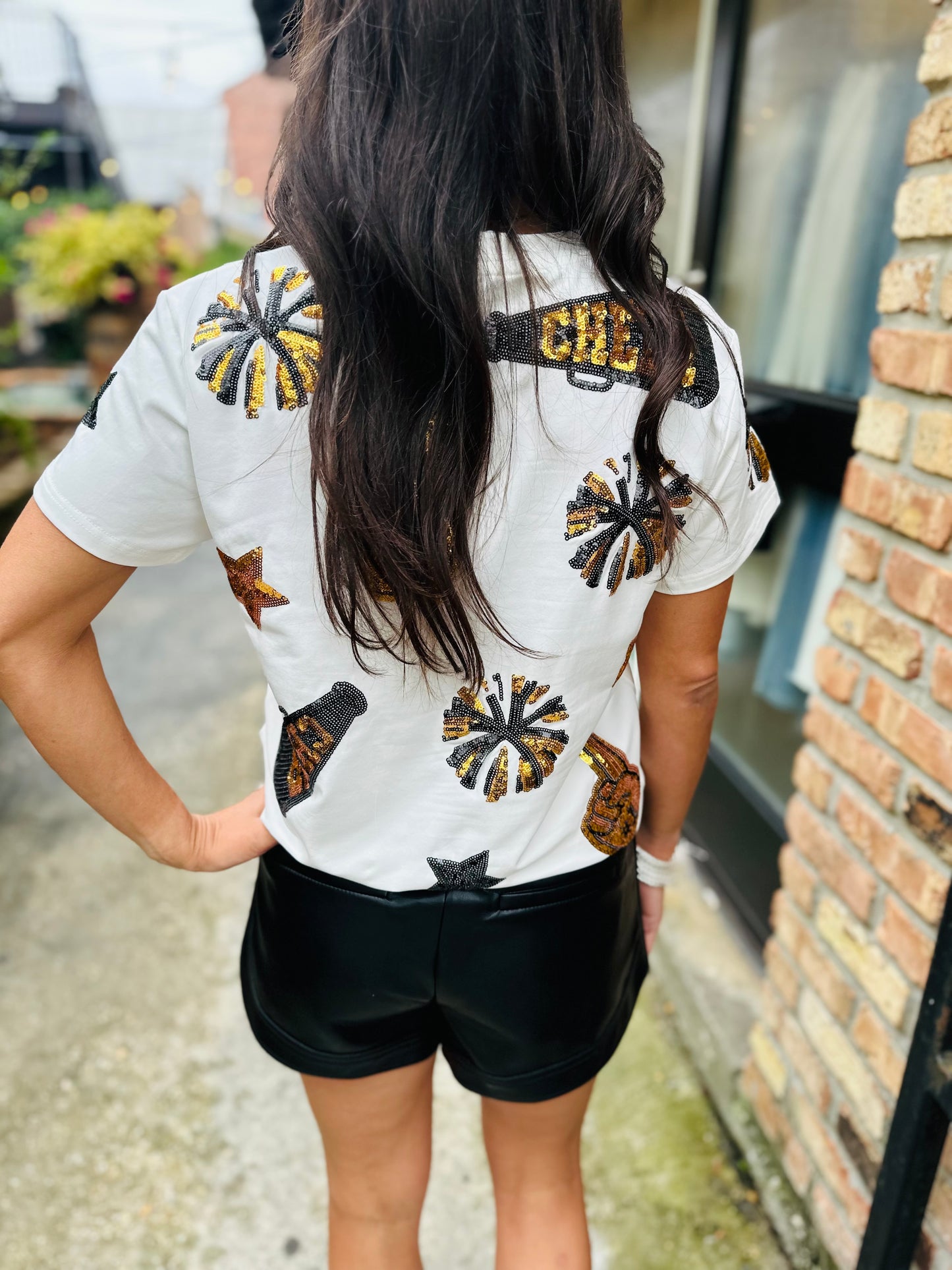 Cheer Top- Black/Gold