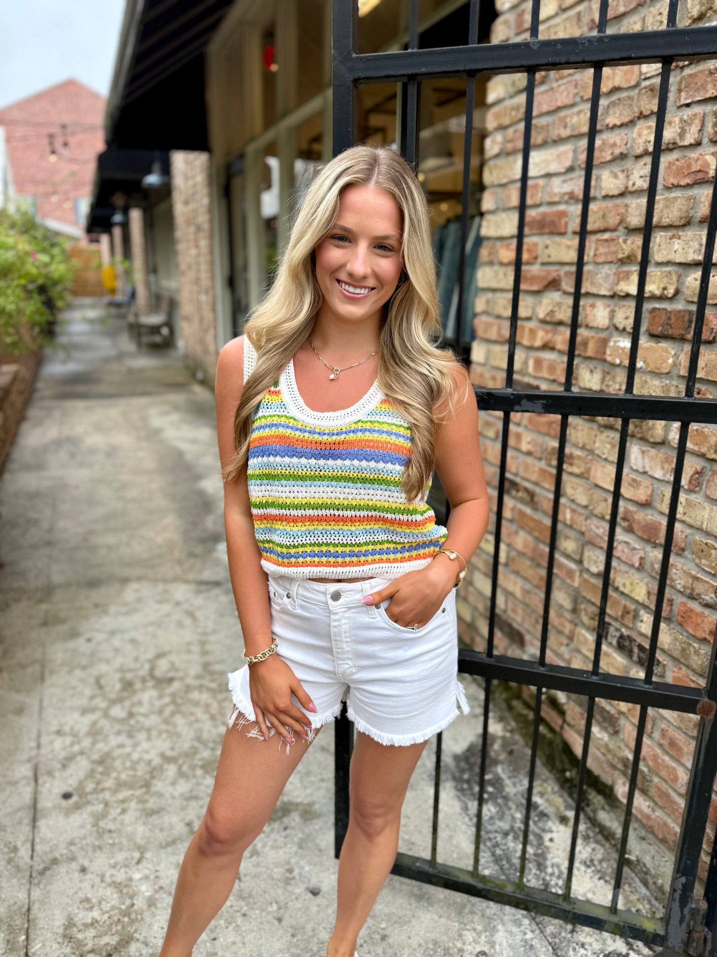 Sylvia Stripe Sweater Vest- Multi