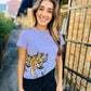 Tiger Wrap Around Tee- Lavender