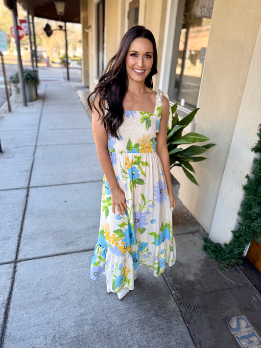 Fresh Cut Maxi Dress- Cream