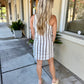 Aurelia Mini Dress- White/Brown