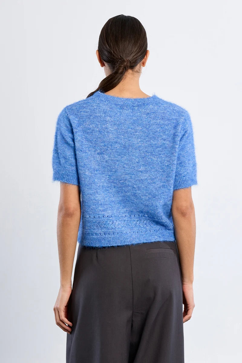 Alexi SS Sweater Top- Blue