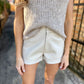 Campo Faux Leather Shorts- Cream
