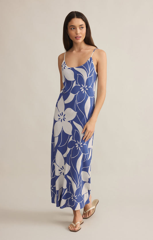 Z Supply Cecily Madero Maxi Dress- Riviera Blue