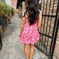 Tropical Slip Dress- Red