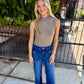 Brianna Sweater Tank- Taupe
