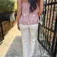 Clear Eyes Eyelet Pants- Cream