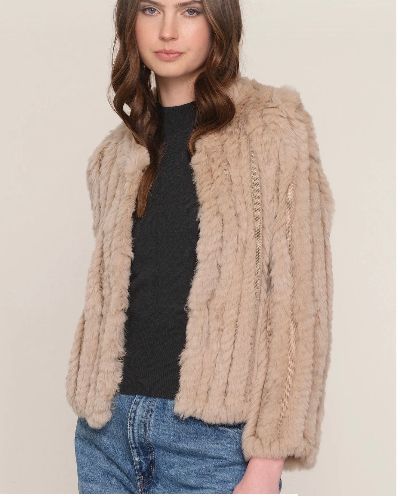 Rosa Fur Jacket- Wheat