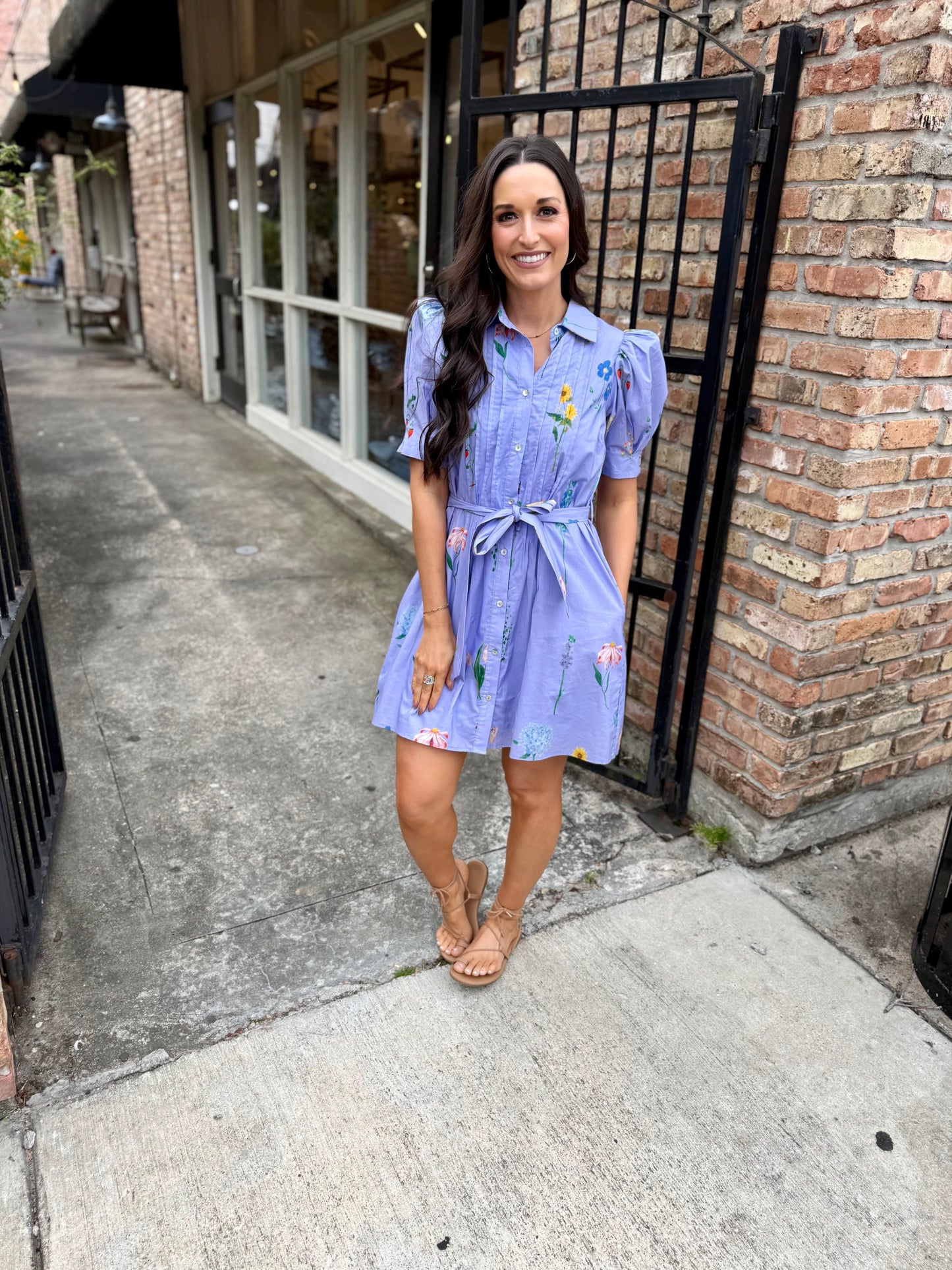 Garden Party Floral Dress- Periwinkle