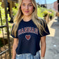 Hannan Heart Top- Navy