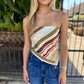 Kenzie Scarf Top- Multi Stripe