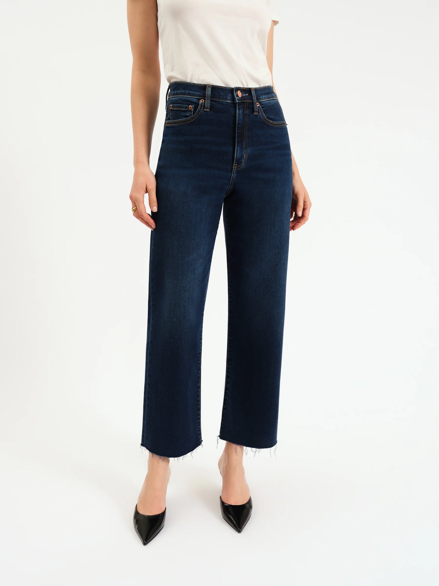 Pleaser High Rise Wide Ankle Denim- Magic Hour