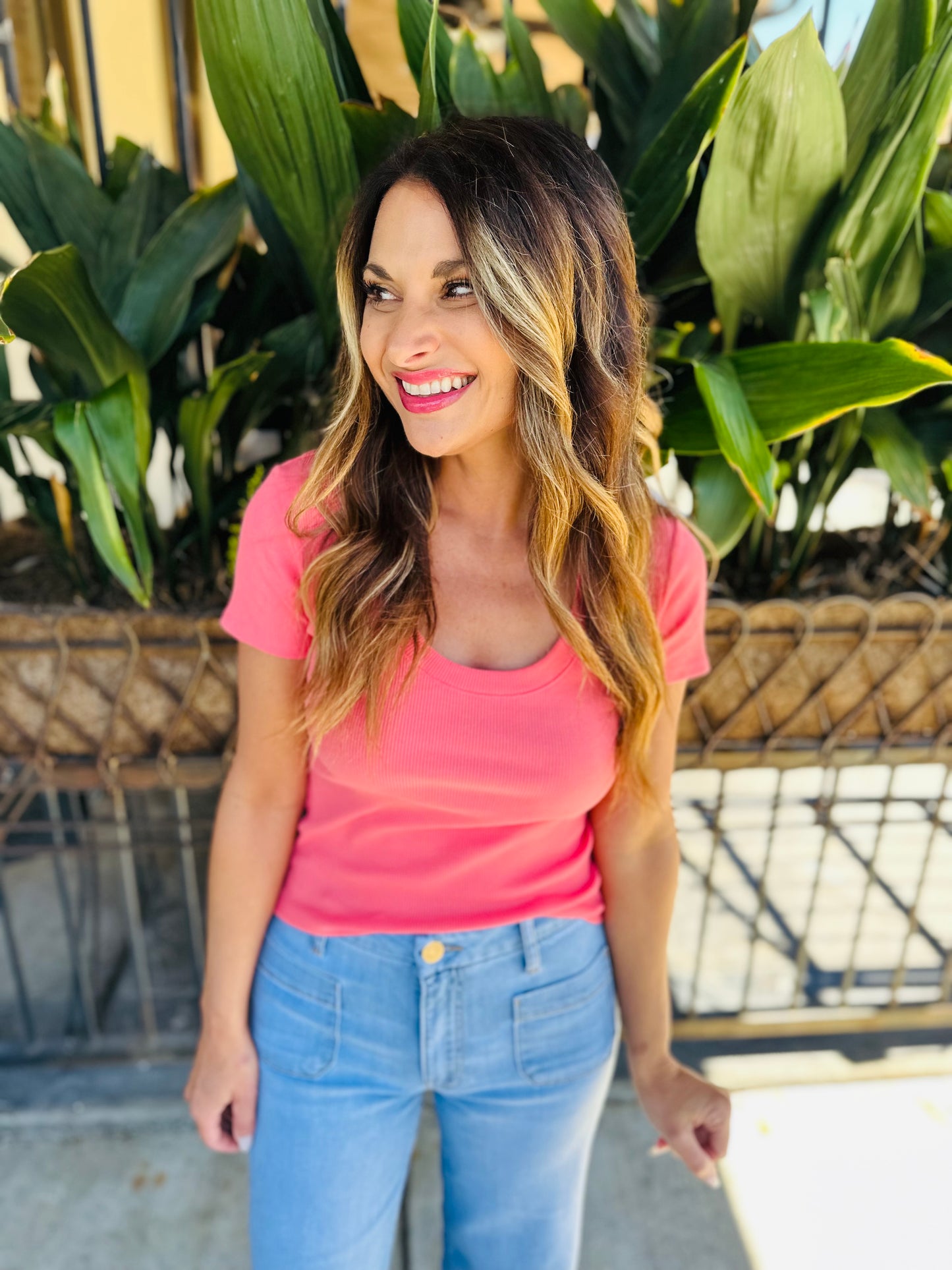 Z Supply Sirena SS Tee- Sunset Pink