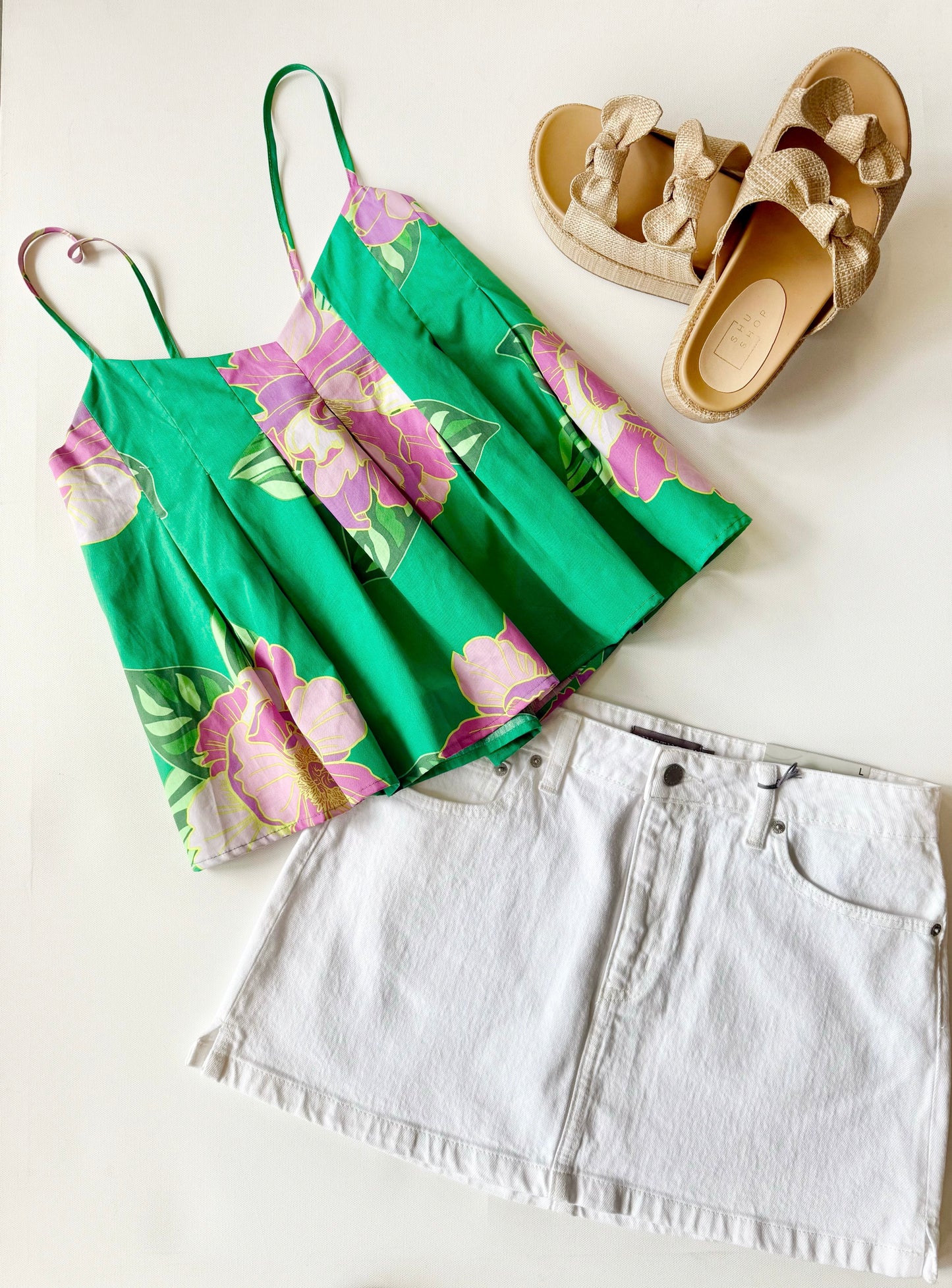 Meaux Denim Mini Skirt- White