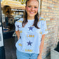 LSU All Over Sequin Boxy Tee- White