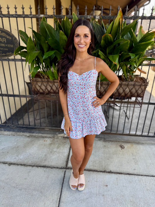 Vivi Romper- Cherry Check