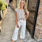 Tiger Boxy Sweater Top- Ivory/Tan