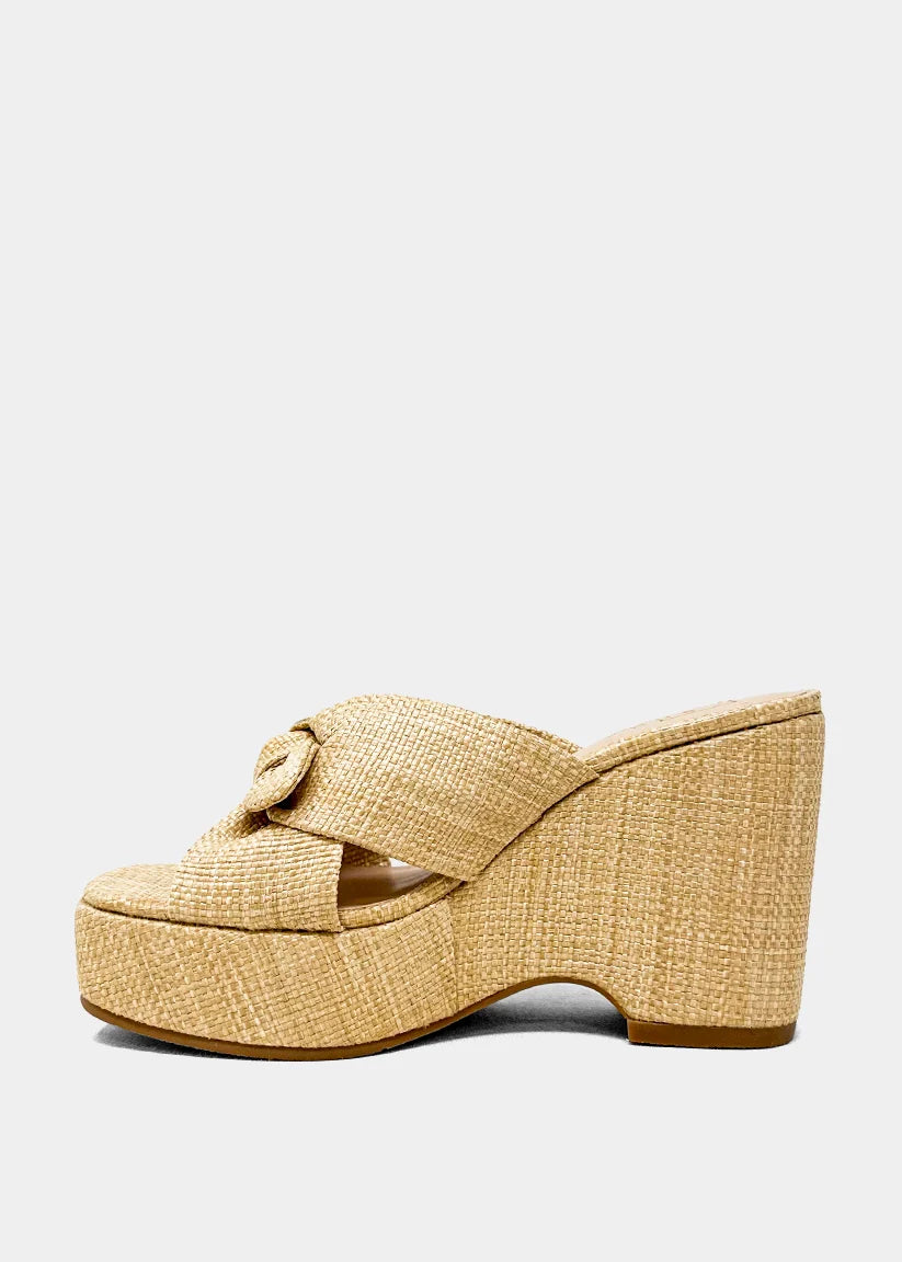Lisa Wedge Sandal- Raffia