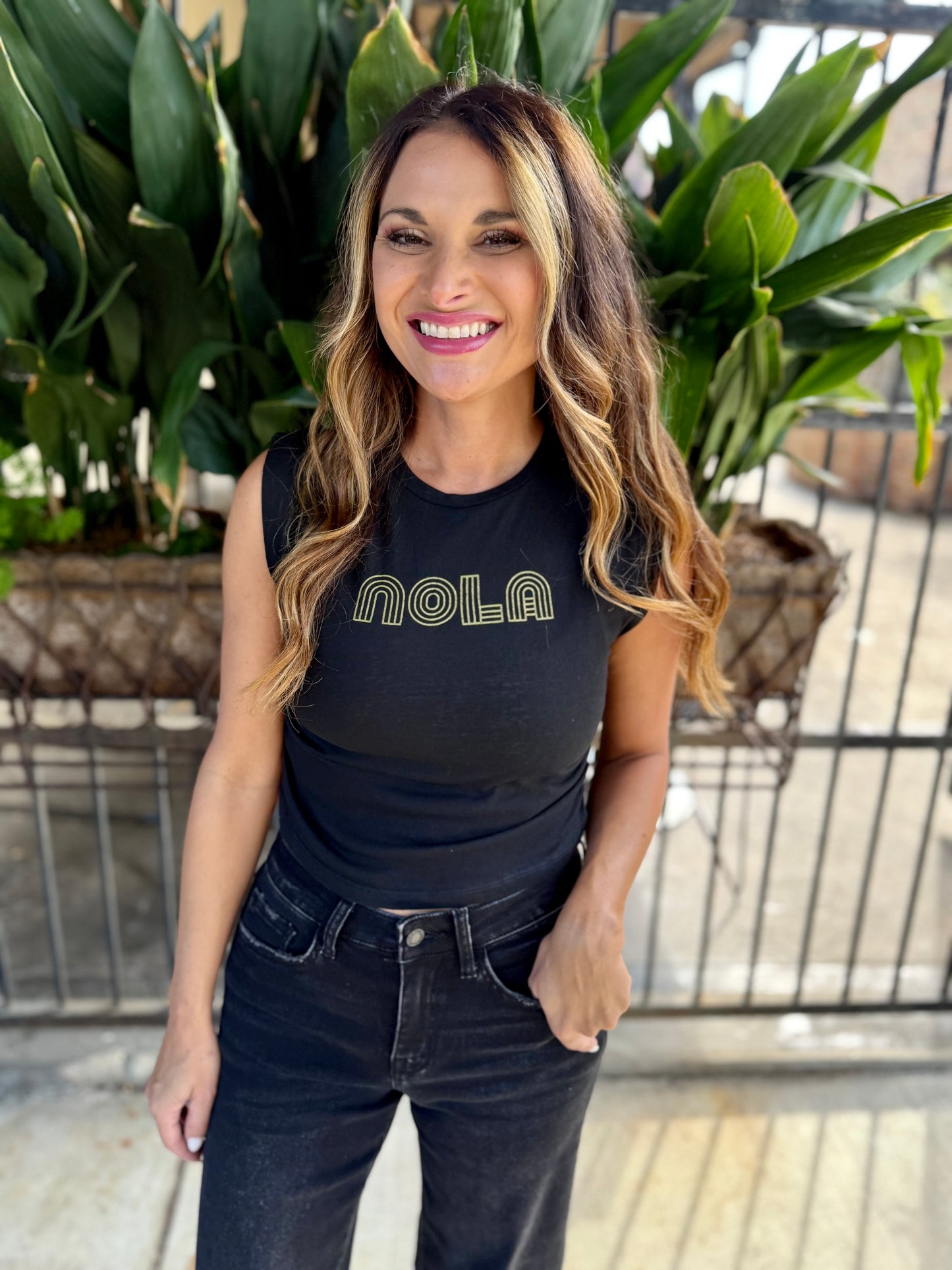 NOLA Ruched Tank- Black