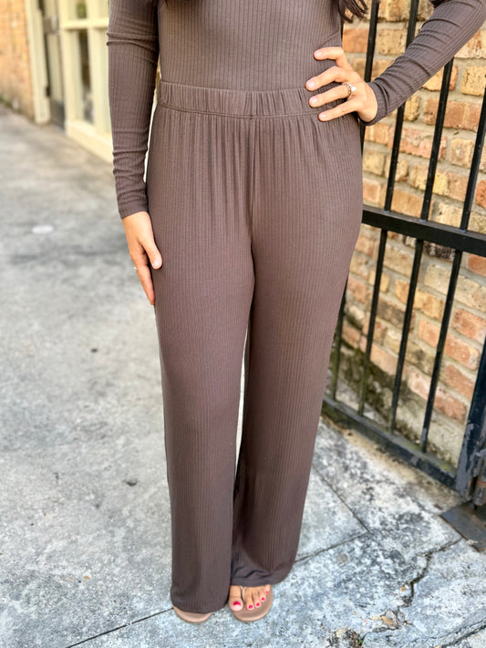 Z Supply Just Right Rib Pant- Cocoa Bean