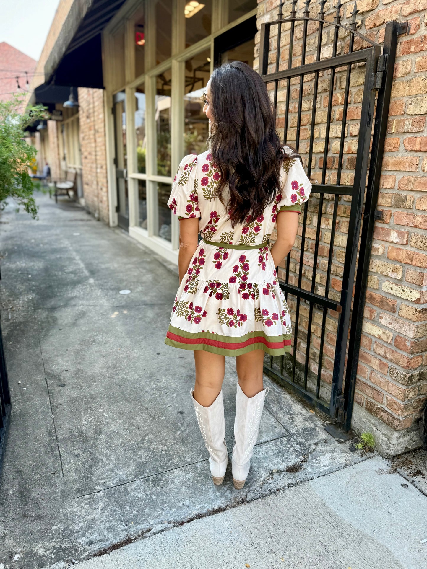 Astrid Floral Dress- Ecru