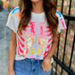 Queen Skeleton Tee- Grey Multi