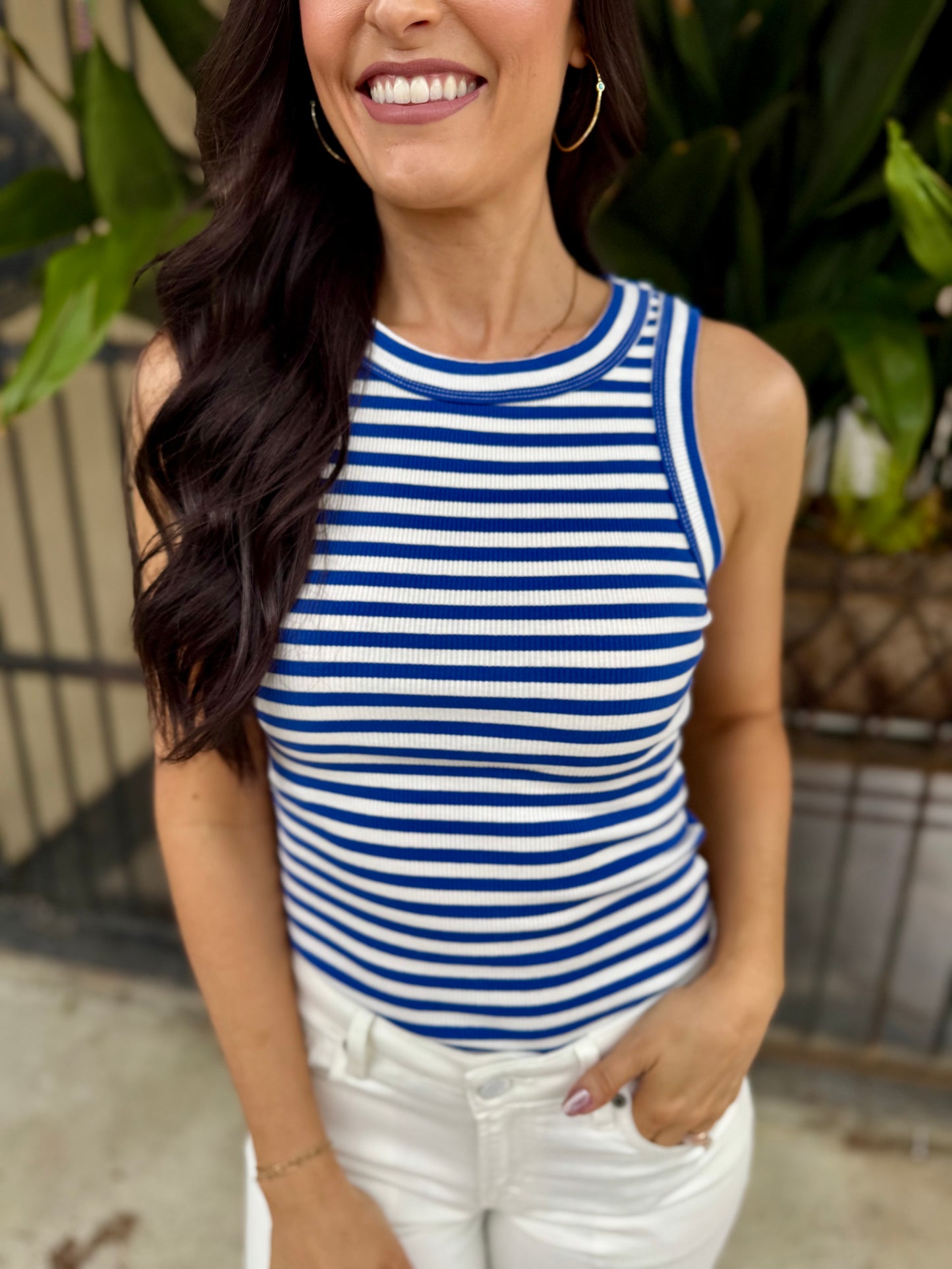 Quillin Racerback Tank- Blue