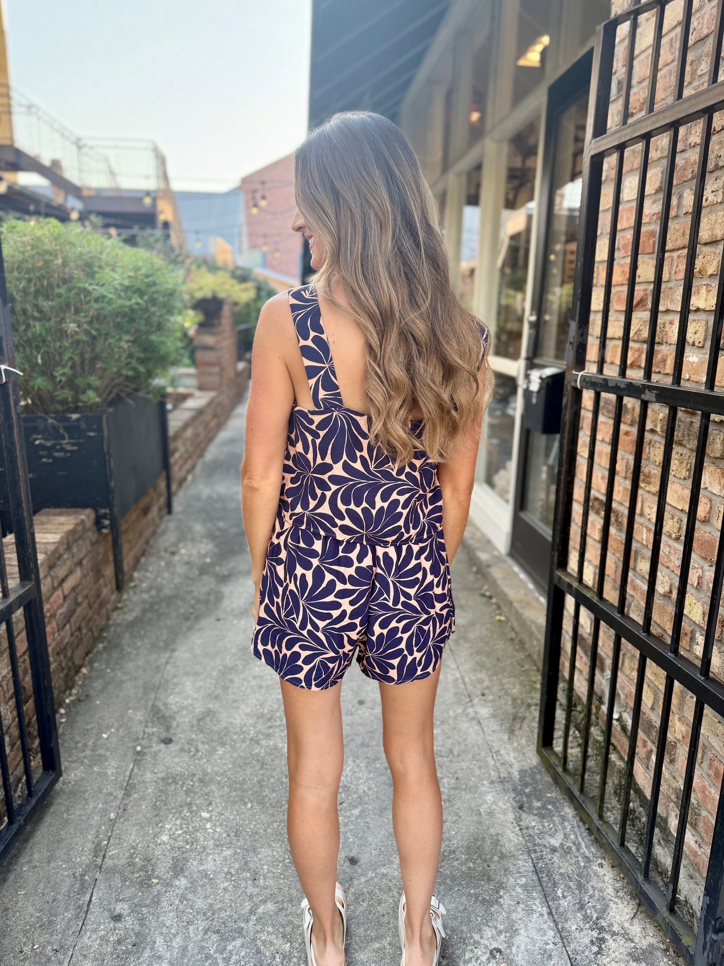 Ricky Geometric 2 PC Set- Navy/Clay