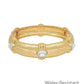 Oval Stone Station Bangle Bracelet- Clear