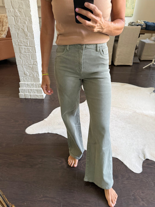 Maya (Sea Star Teal) HR Wide Leg Denim
