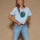 Olive You Cropped Tee- Blue
