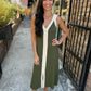 Analise Colorblock Maxi Dress- Olive